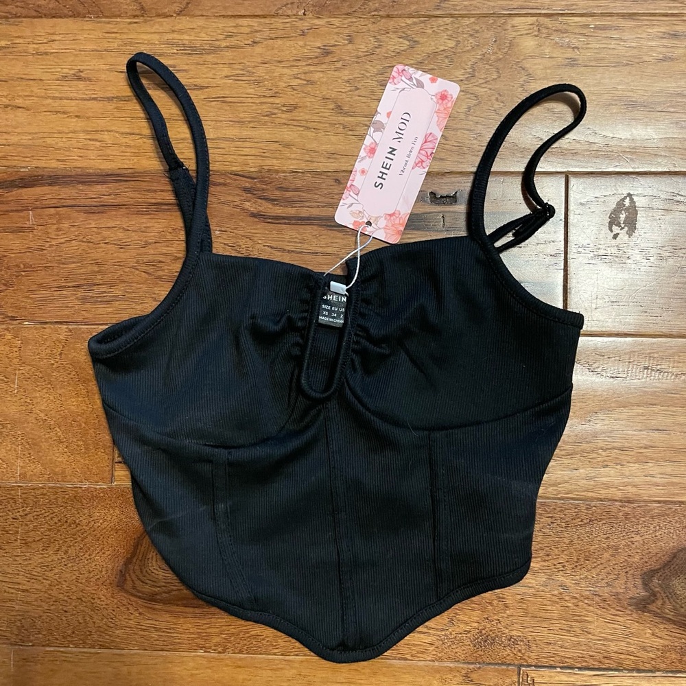 Black Corset Crop Top